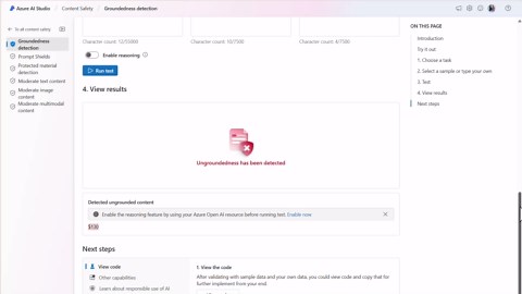 Azure AI Content Safety Groundedness Detection