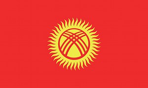 Kyrgyzstan flag. Standard size. The official ratio. A rectangular...