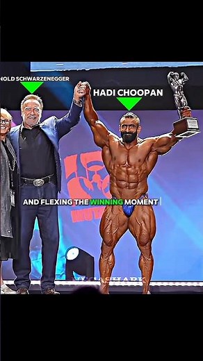 HADI CHOOPAN WINNING MOMENT WITH ARNOLD IN MR OLYMPIA 🥶#ytshorts #bodybuilding #fitness #newytshort