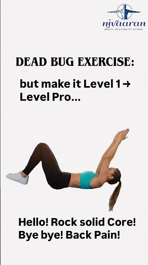 Progression of Dead Bug Exercise to Strengthen the core & reduce back pain