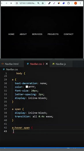 Magnetic Cursor Navbar 🔥 Smooth Hover Animation + Letter Spacing Effect (HTML CSS JS) #coding