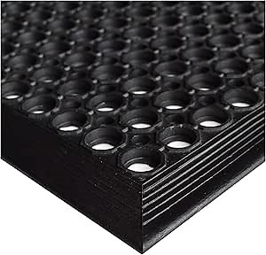 UNIMAT-Anti-Fatigue Outdoor Rubber Drainage with Non-Slip Backing Heavy Duty Mat for Restaurant Industrial Use-3'x 5' Black Mat-Ideal Bar Accessory