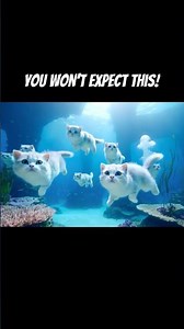 Flying Cats Underwater — The Cutest Surreal Moment Ever! 🐱🌊✨