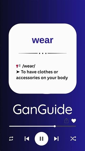 A1 English Word: WEAR | Meaning & Pronunciation