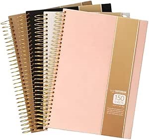 Cute Notebook Journal for Women | 10.1 x 7.4 inch 300p | Spiral Notebook College Rule | Perfect for School or College Supplies, Small Notebooks for Work & Notebook Paper, pink