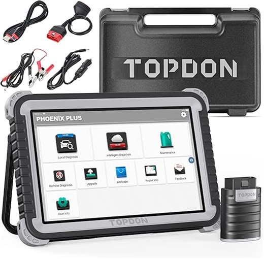TOPDON Professionelles Bidirektionales OBD2 Diagnosegerät Deutsch-Phoenix Plus, Bluetooth Scanner für alle Systeme mit 41 Reset Service und ECU-Codierung, über 1000+Fahrzeuge/150+ Automarken Geeignet
