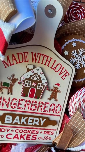 This super fun and full gingerbread wreath has it all! Shop my other designs at tarnationcreations.com #holidayseason #Christmas #wreath #red #holiday #gingerbread | Tarnation Creations