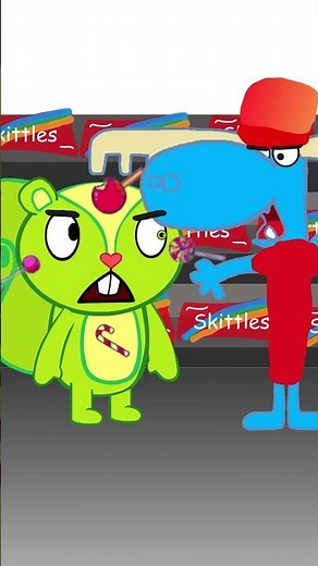 Nutty Confronts Lumpy #happytreefriends #htf #animation #funny #skittlesmeme #nuttyhtf #shorts #meme