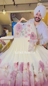 22K reactions · 160 shares | Trending Anarkali Restocked Cream & onion Chiffon Floral print Full Flair Anarkali Suit with Hand Embroidery work on neck & Organza Duppata You can Purchase these trending designs on our Website WWW.LABELAMRITA.COM (link in Bio & Stories) Note- We Don’t take orders on Calls ,Whatsapp Or DM Shipping worldwide  | Label Amrita | Facebook