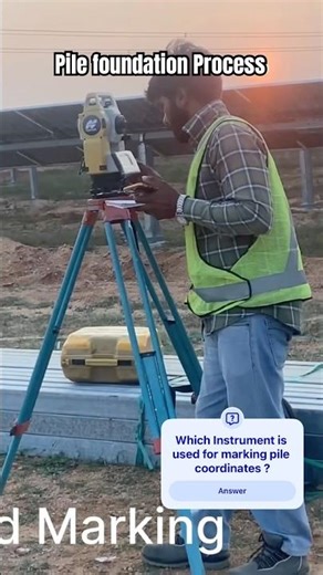 Pile Foundation Work in Solar Plant | Execution Guide for Engineers #solarenergy #solar #ytshorts