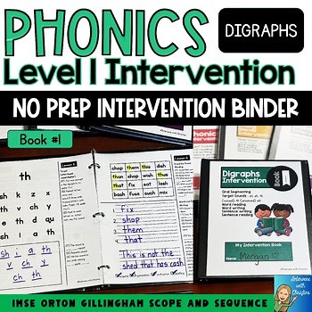 Science of Reading Phonics Intervention Small Group Binder for digraphs