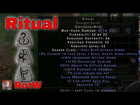 D2R RotW Runewords - Ritual (Amn Shael Ohm)