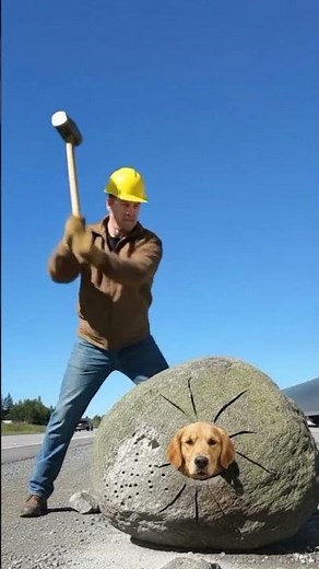 "Rescue Animals Log: Incredible Dog Rescue – Brave Man Saves Trapped Dog from Huge Rock!"