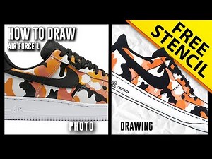 HOW TO DRAW: Nike Air Force 1 Low w/ FREE Stencil