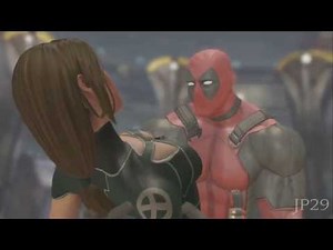 Deadpool Rogue Gameplay (Deadpool kisses Rogue)