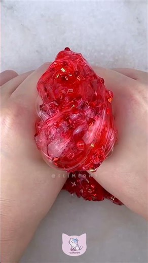 Crunchy Slime ASMR 🍒 Exfoliating Cherry Sugar from Bushing BB Slimes