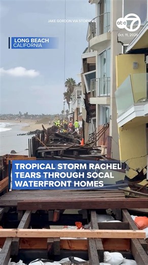 Tropical Storm Rachel tears through Southern California waterfront homes