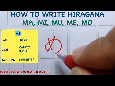How to write Hiragana | Japanese Alphabet |Ma Mi Mu Me Mo |Correct stroking