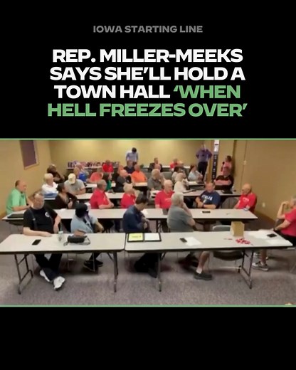 67K views · 655 reactions | Hell froze over. US Rep. Mariannette Miller-Meeks is hosting a town hall at 2 p.m. on Nov. 10 in Keosauqua. In August, she told Johnson County Republicans she'd only do so "when hell freezes over." Find out more at the link in the comments. | Iowa Starting Line | Facebook