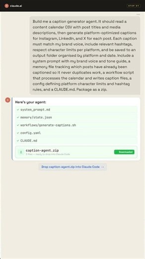 Never write a social caption again (AI agent, zero code)