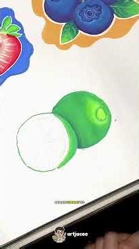 Step-by-Step Quick Tutorial: How to Paint a Lime (Calamansi)🍋‍🟩 with Acrylic Markers