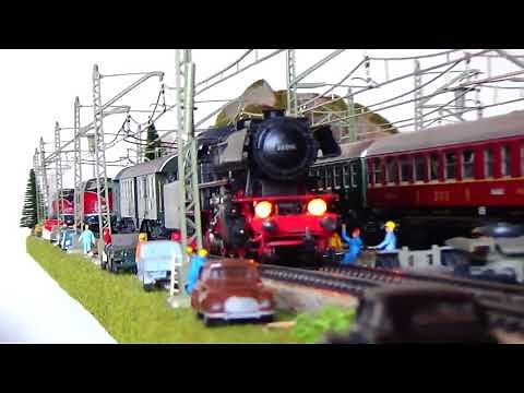 Märklin M-Gleis Anlage - Zug um Zug / Marklin vintage layout 60s, 70s train by train.