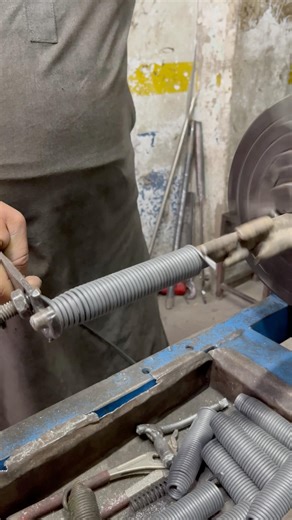 Handmade Tapered Spring on Vintage Old Lathe Machine | Simple Iron Wire Spring Making #shortvideo