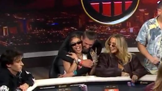 Michael Phelps has 'cringe' moment with model at poker game