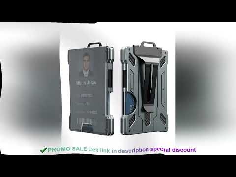 Wallet for Men Slim Aluminum Metal Money Clip with 1 Clear Window ID Badge Holder RFID Blocking Hold