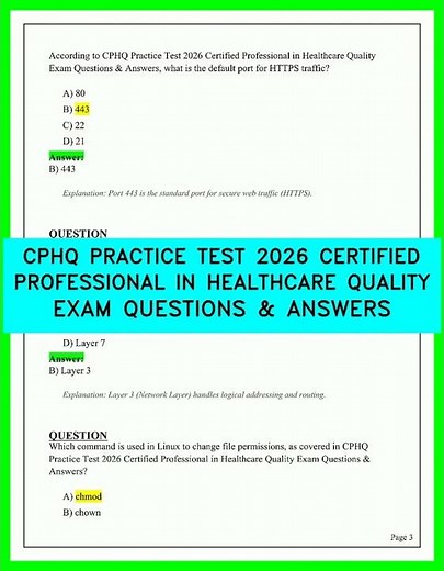 CPHQ PRACTICE TEST 2026 CERTIFIED PROFESSIONAL IN HEALTHCARE QUALITY EXAM QUESTIONS & ANSWERS VID