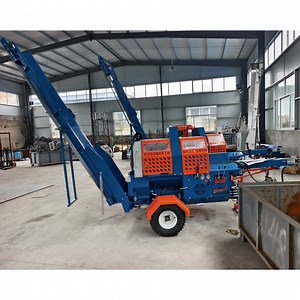 [Hot Item] Automatic Gasoline-Powered Engine Firewood Processor Portable Wood Processor with Conveyor