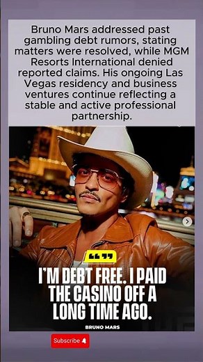 Bruno Mars Addresses Rumors as MGM Denies Gambling Debt Claims