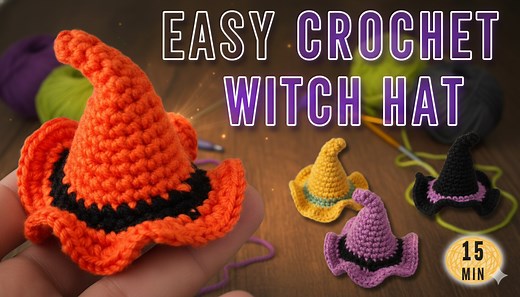 Easy Crochet Witch Hat | Perfect for Gifts & Décor