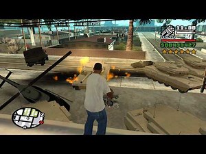 ⭐⭐⭐⭐⭐⭐SIX STARS WANTED LEVEL RAMPAGE WITH MINIGUN | 6 STAR WANTED LEVEL ESCAPE IN GTA SAN ANDREAS