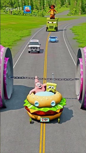 Funny Cars and Skibidi Toilets VS Bollard Barbie & Giant Chain Big Crush in BeamNG.drive