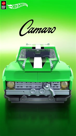 Shift into high gear with the buildable 1:32 scale Custom ’68 Camaro by Mattel Brick Shop. This detailed and authentic set includes decals for customization, a metal signature plate, plus an exclusive matching metal car. | Mattel Brick Shop