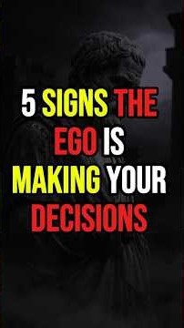 5 Signs the Ego Is Making Your Decisions Not You #stoicism #stoic #darkpsychology