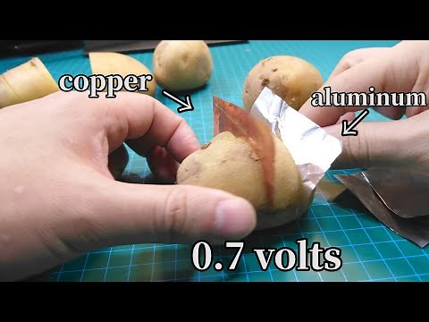 How to make a potato battery (copper + aluminum）