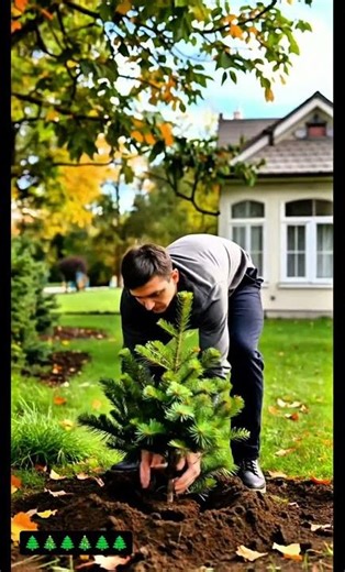 Planting a Pine Tree Sapling | Nature ASMR & Satisfying Moment