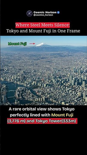 Tokyo from Space: Rare Alignment of Mount Fuji and Tokyo Tower in One Stunning View #space #trending
