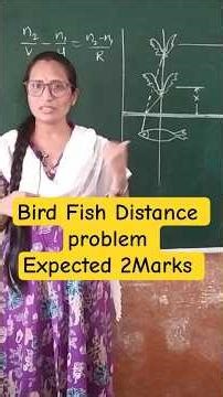 Bird Fish Distance problem in refraction | Important 2Marks Question | 10th class