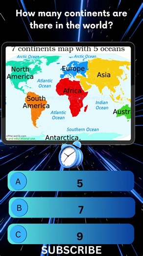 🌍 How Many Continents Are There in the World? | GK Quiz | World Geography Facts | IQ Test Challenge