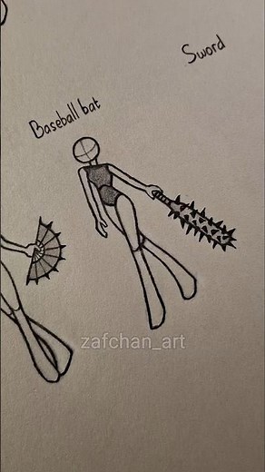 How to draw body with different weapons ✨️ pt.2 #drawing #tutorial #howtodraw #art #shorts