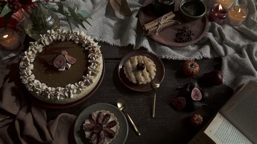 Overhead Zoom of Autumn Essentials - Free Stock Video