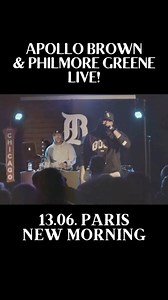 144 reactions · 27 shares | 13.06.2024! Apollo Brown & Philmore Greene LIVE in Paris at New Morning! | Apollo Brown | Facebook