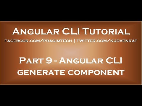 Angular cli generate component
