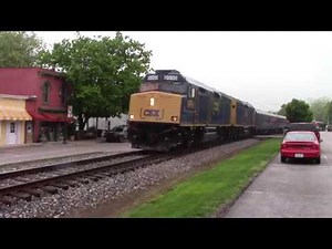 CSX 9999 and 9992 lead the Derby Train Through Midway Kentucky 5/4/19