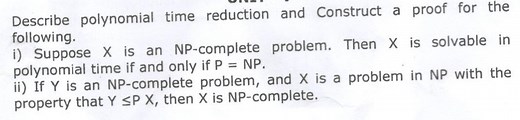 Describe polynomial time reduction and construct proofs for the... | Filo