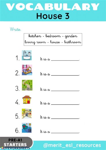 House - Write worksheet