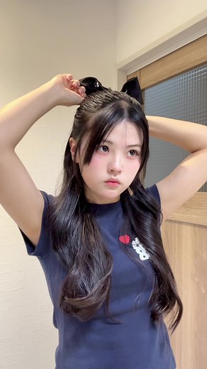 センター分けハーフアップのやり方｜簡単ヘアセット